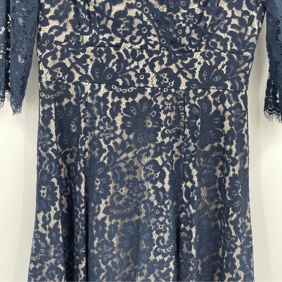 Eliza J blue Lace Cocktail Dress midi size 8 - Picture 3 of 6